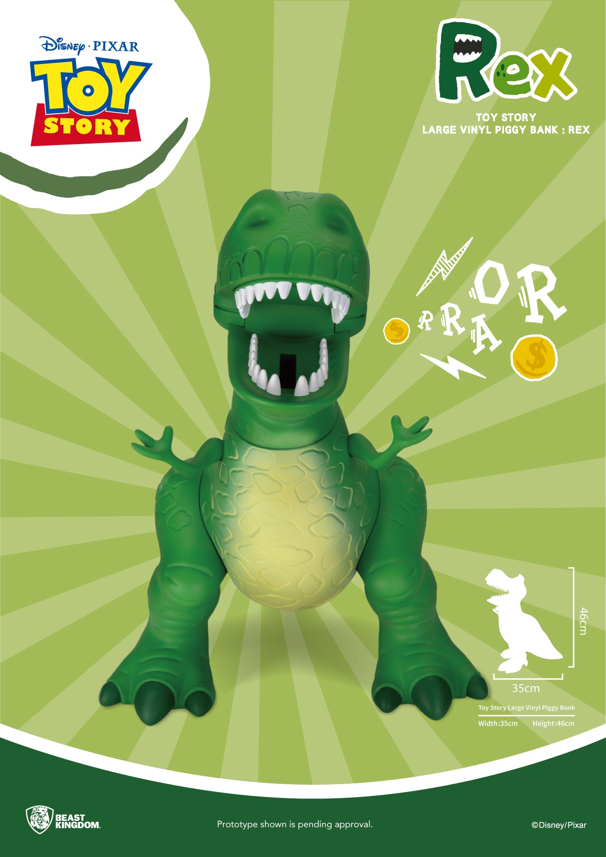 Toy Story Large Vinyl Piggy Bank: Rex