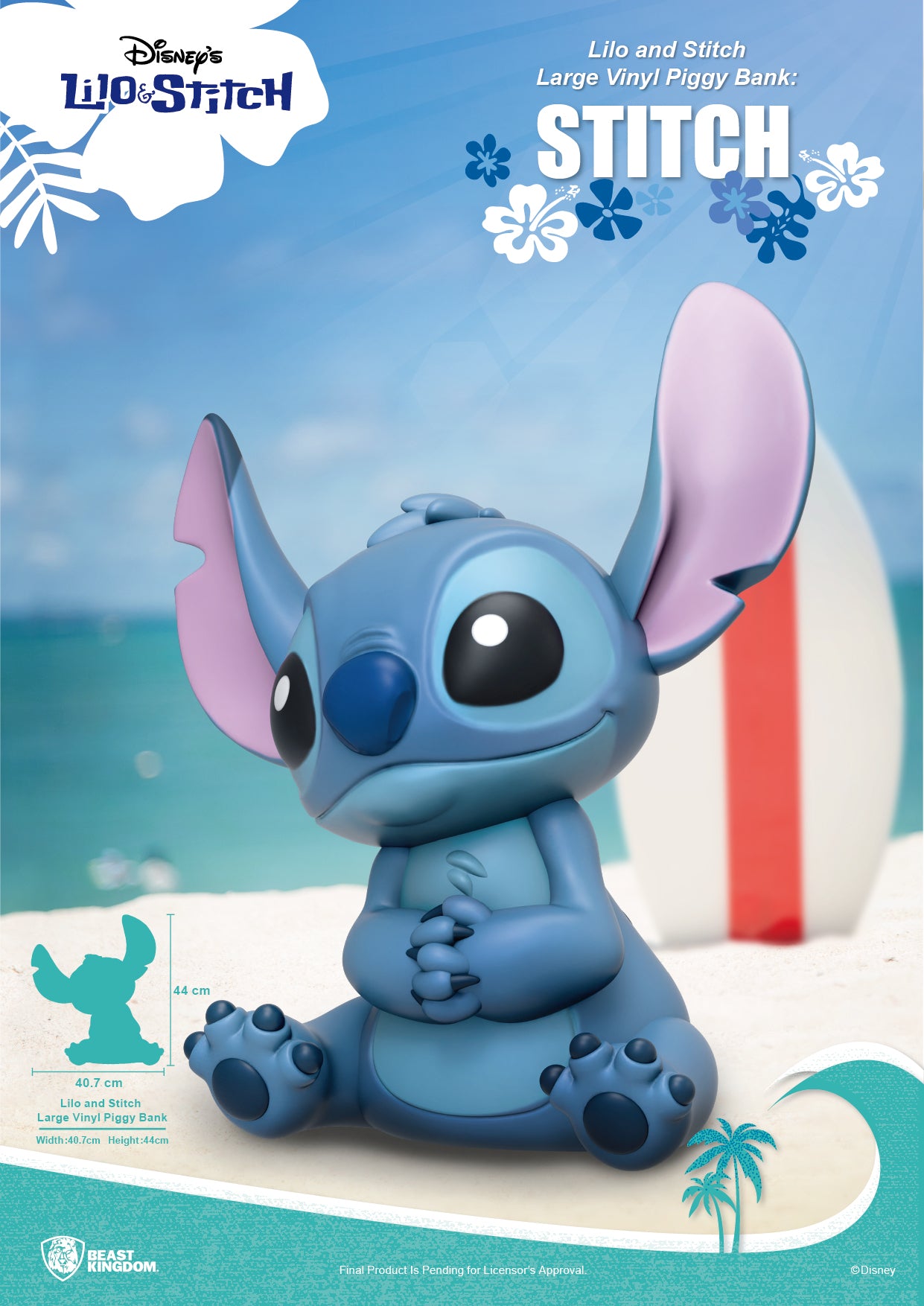 VPB-005-Lilo and Stitch Large Vinyl Piggy Bank: Stitch