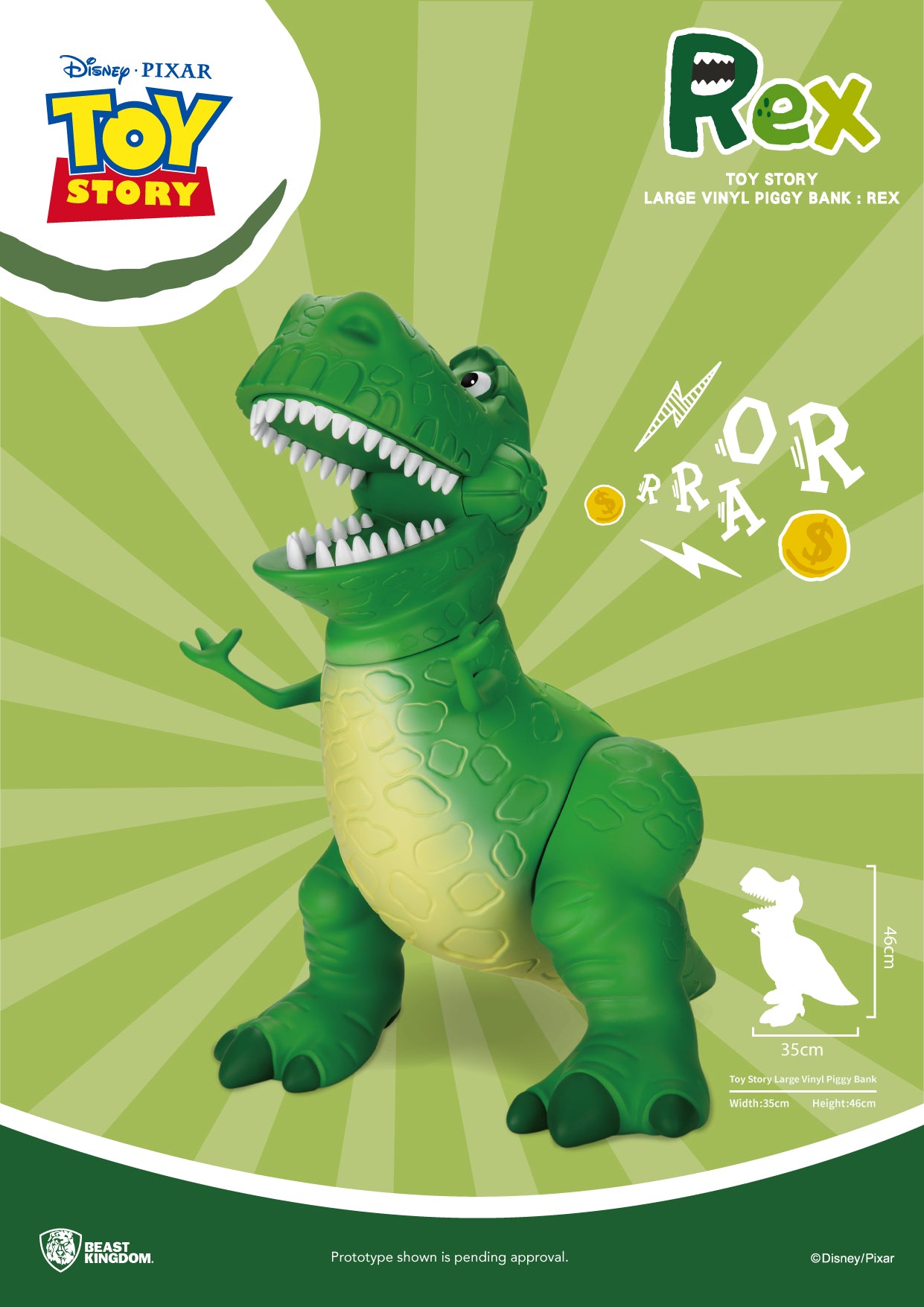 Toy Story Large Vinyl Piggy Bank: Rex
