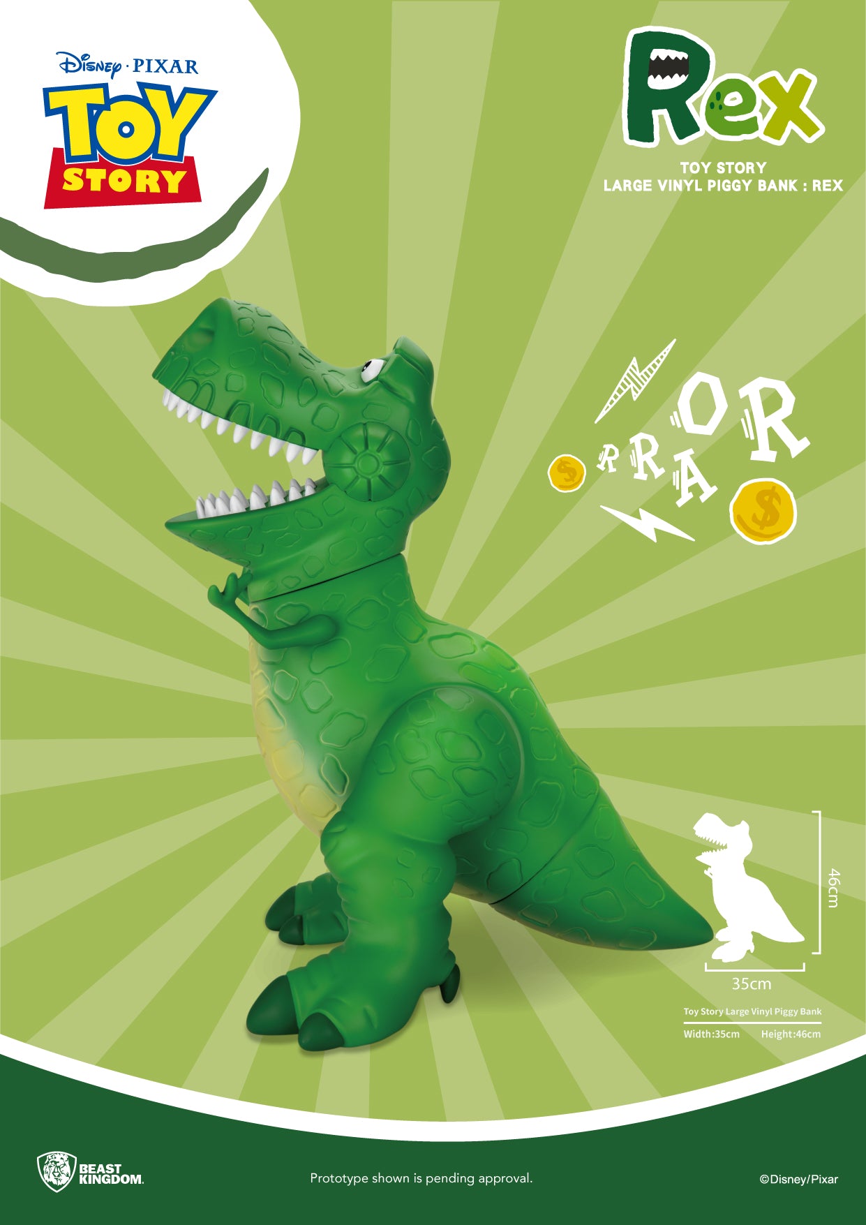 Toy Story Large Vinyl Piggy Bank: Rex