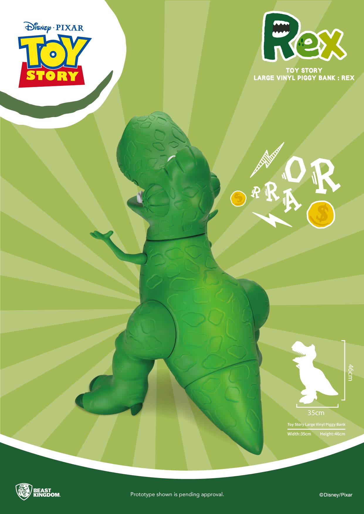 Toy Story Large Vinyl Piggy Bank: Rex