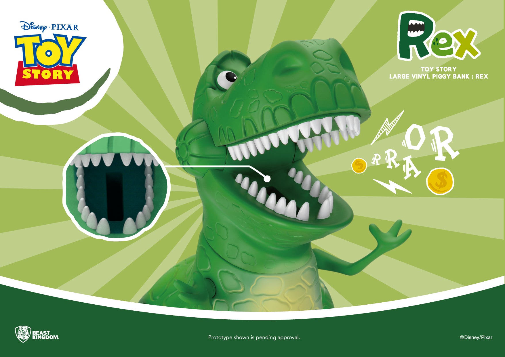 Toy Story Large Vinyl Piggy Bank: Rex