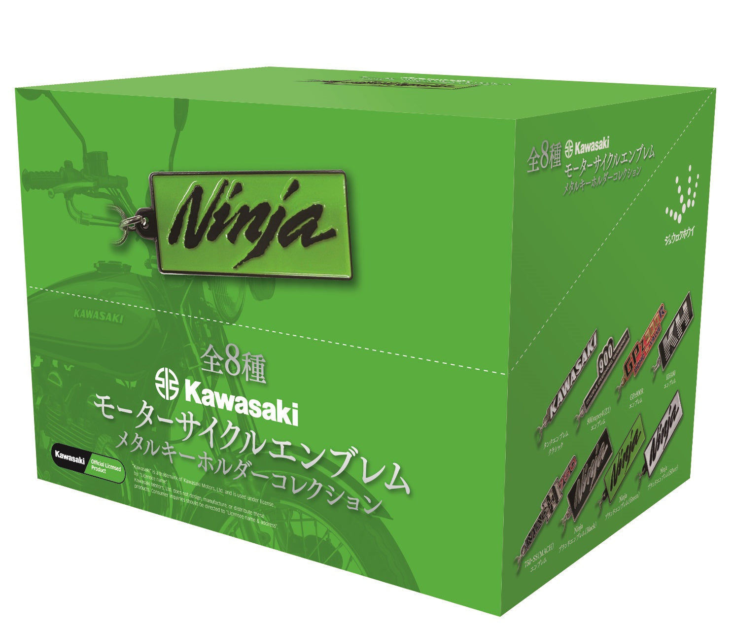 Kawasaki Motorcycle Emblem Metal Keychain Collection (8 pieces)