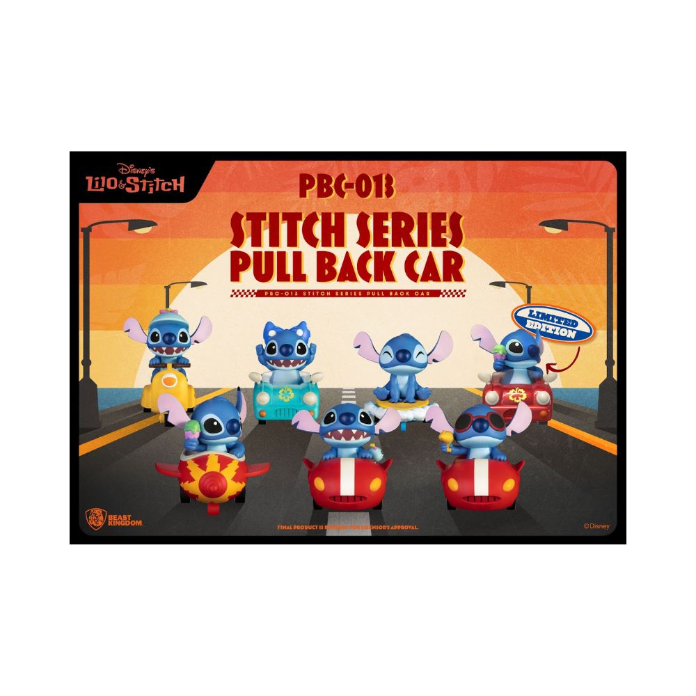 PBC-013 Stitch Series Pull Back Car Blind box set (6 sku)