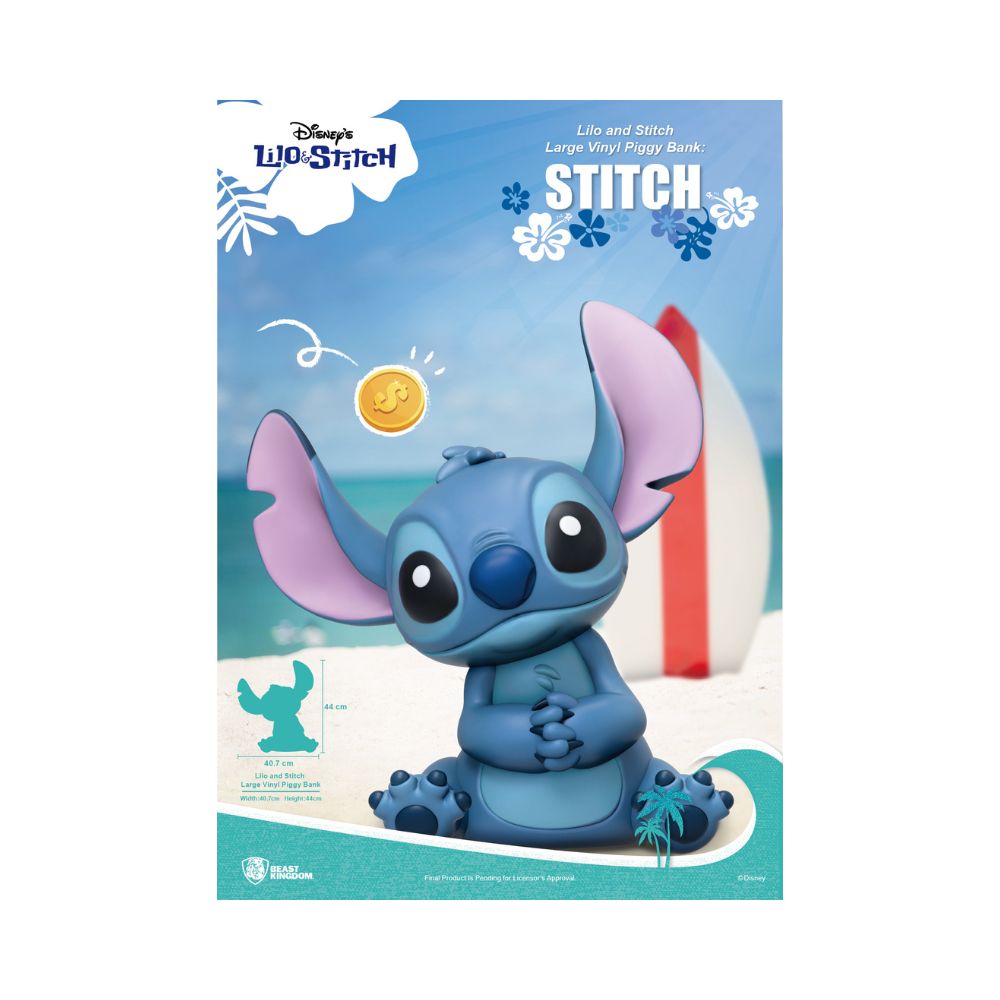 VPB-005-Lilo and Stitch Large Vinyl Piggy Bank: Stitch