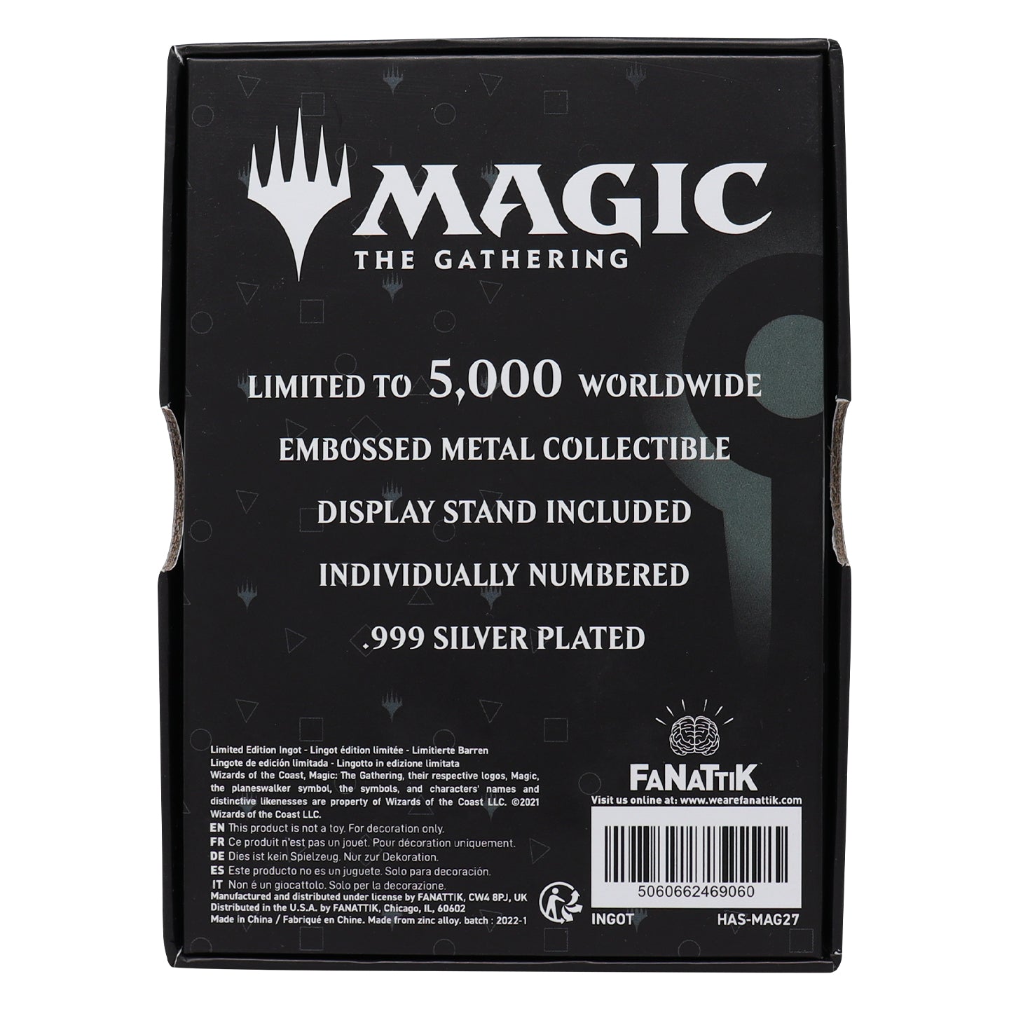 Magic the Gathering Limited Edition .999 Silver Plated Jace Beleren Metal Collectible