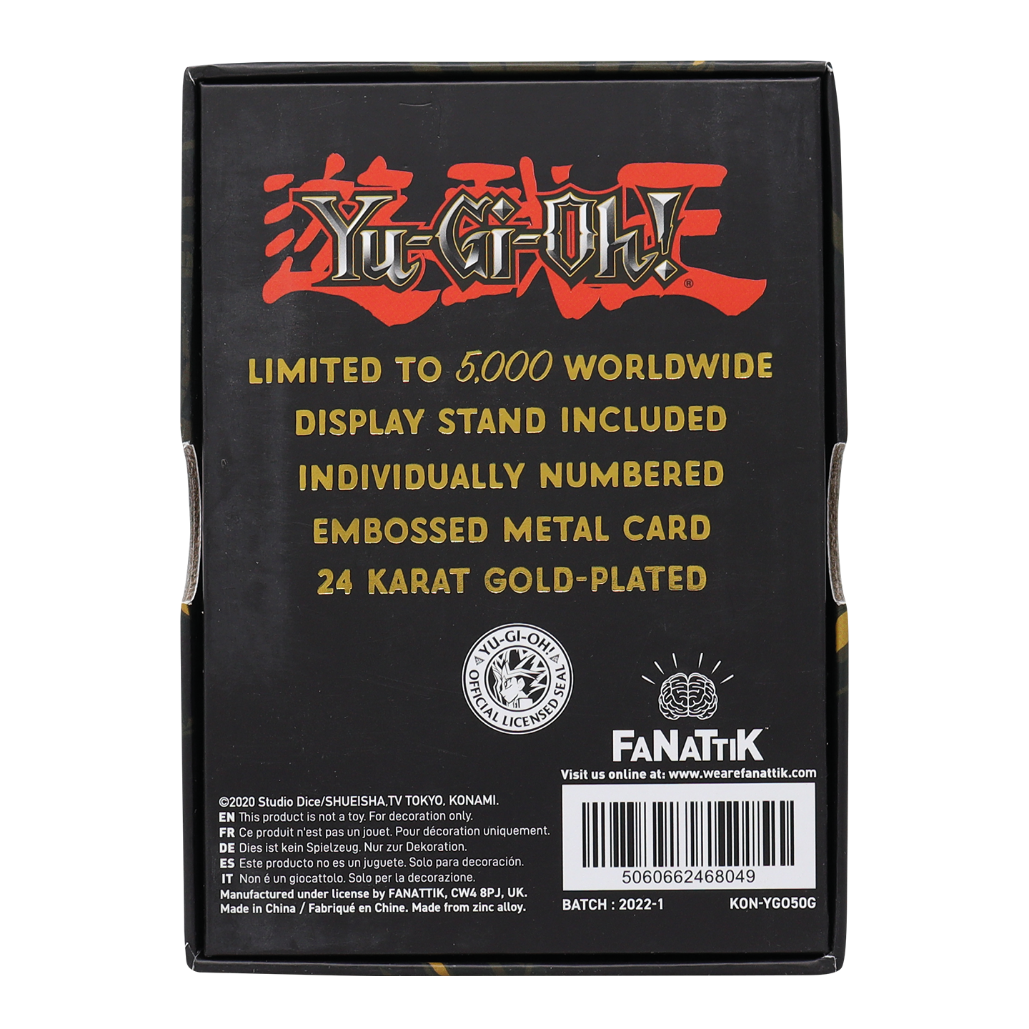 Yu-Gi-Oh! Limited Edition 24K Gold Plated Collectible - Red Eyes B. Dragon