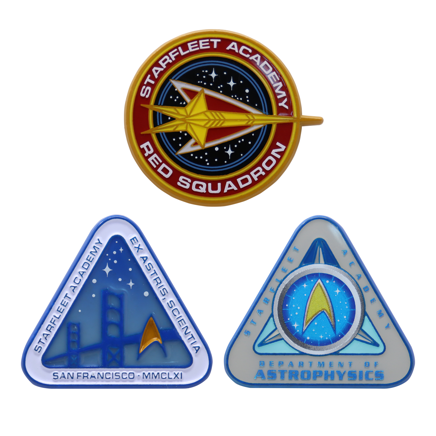Star Trek Limited Edition  Starfleet Academy Set of Three Pin Badges