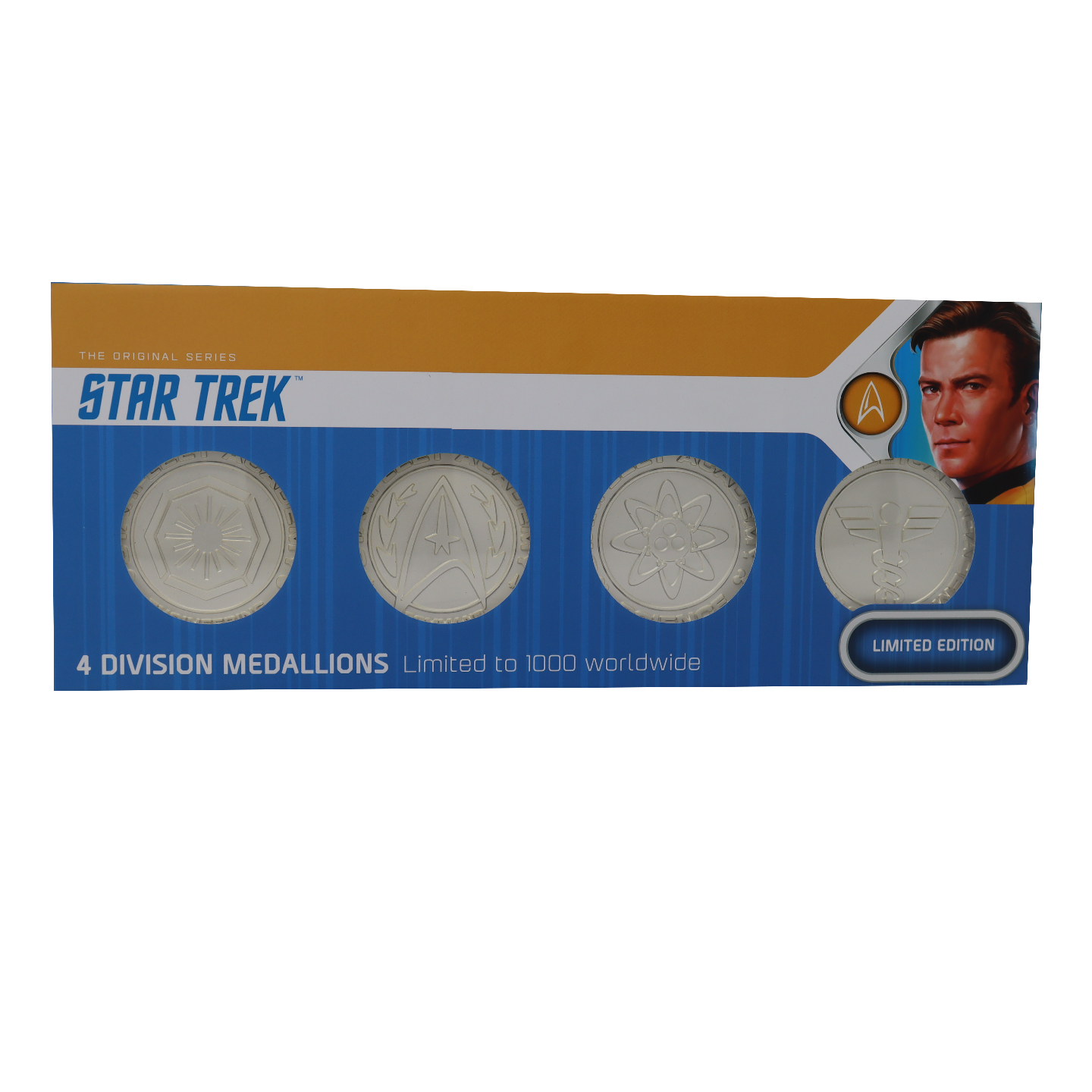 Star Trek Set of 4 Starfleet Division Medallions in .999 Silver Plating