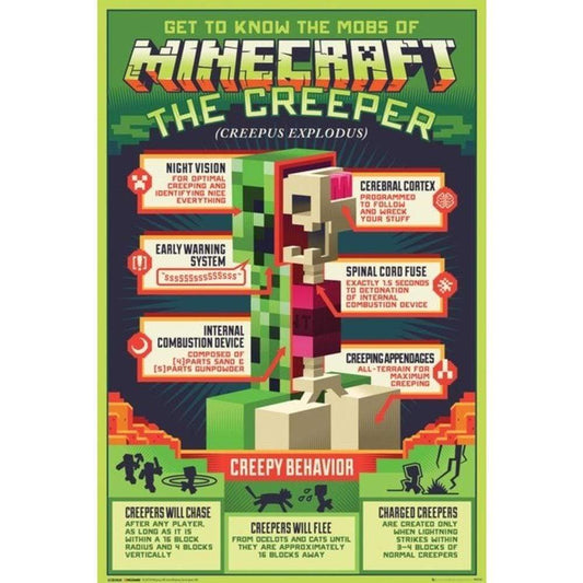 GB Eye Novelty Minecraft "Creeper Behavior" Poster