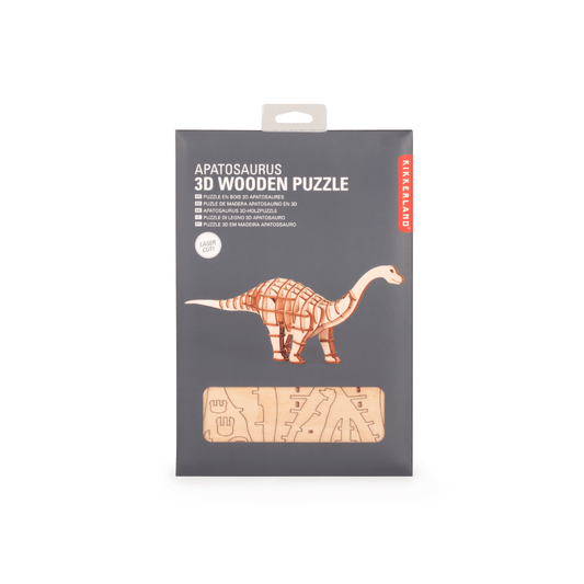 Kikkerland Novelty Apatosaurus 3D Wooden Puzzle