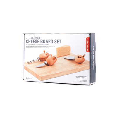 Kikkerland Novelty Cheese Board And 3 Mouse Knives