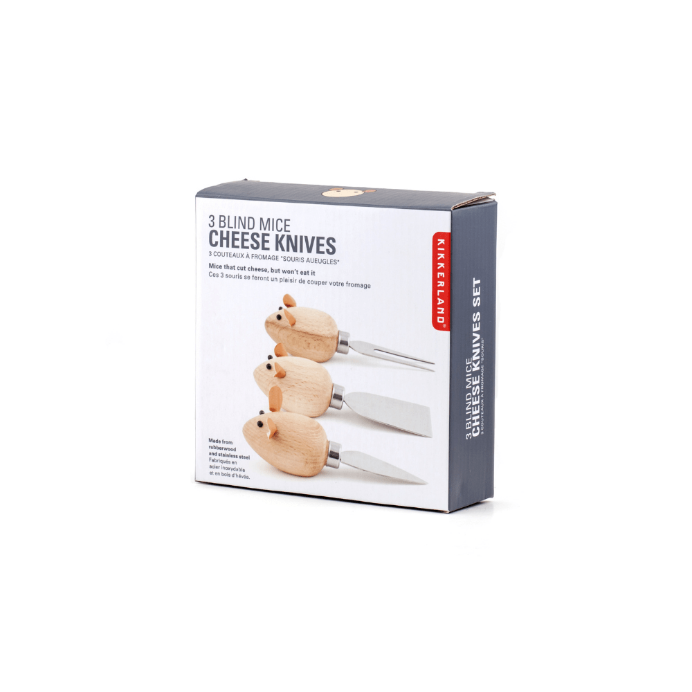 Kikkerland Novelty Cheese Knives Mice Set Of 3