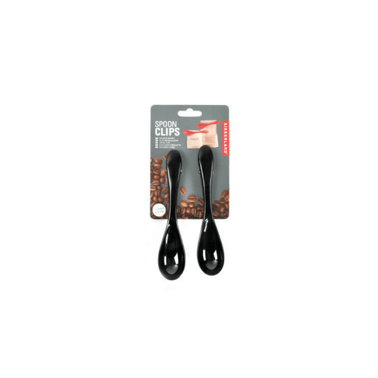 Kikkerland Novelty Clip Spoon Black Set 2 Pcs