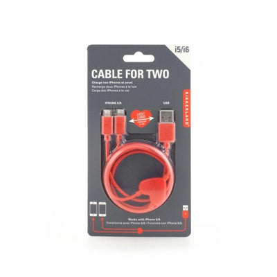 Kikkerland Tech DUAL HEART IPHONE CHARGING CABLE