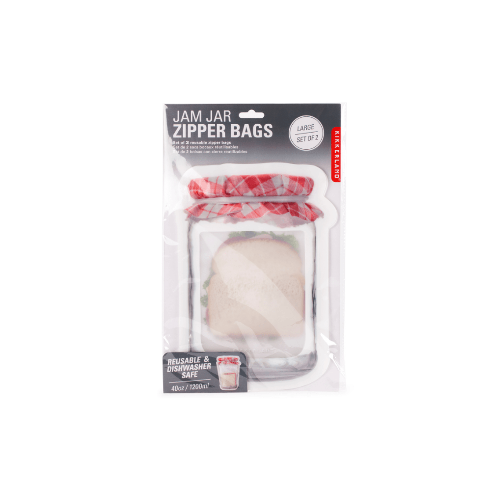 Kikkerland Novelty Jam Jar Zipper Bag Large