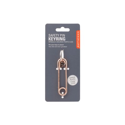 Kikkerland Novelty Key Ring Safety Pin Copper