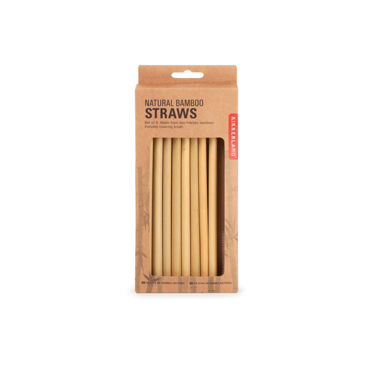 Kikkerland Novelty Natural Bamboo Straws