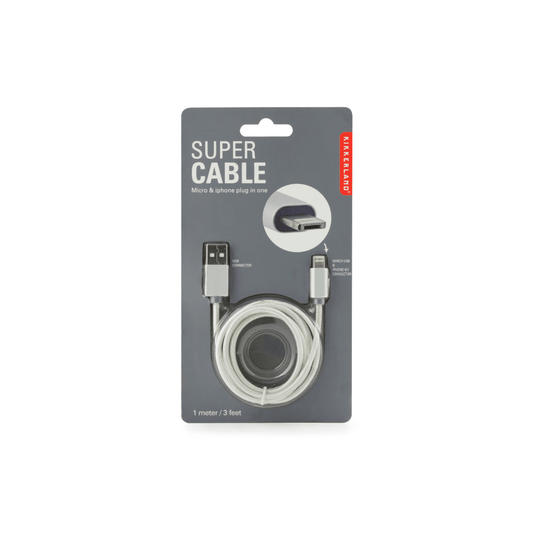 Kikkerland Novelty Super Cable Silver