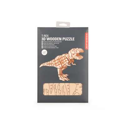 Kikkerland Novelty T-Rex 3D Wooden Puzzle