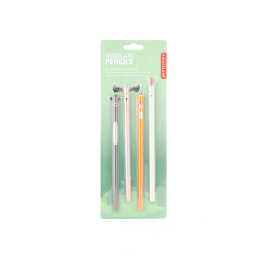 Kikkerland Novelty Woodland Pencil Set Of 4