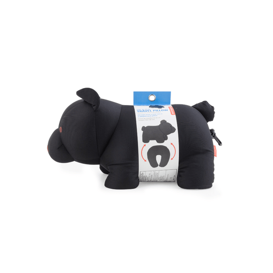 Kikkerland Novelty Zip And Flip Bear Head Rest Black