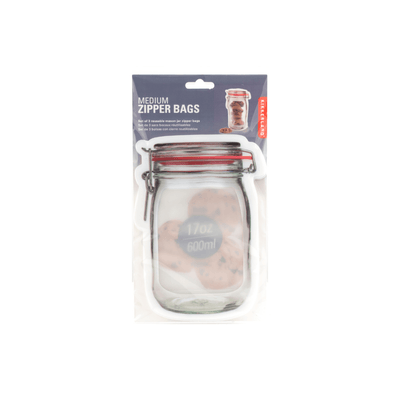 Kikkerland Novelty Zipper Mason Jar Bag Medium