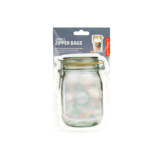 Kikkerland Novelty Zipper Mason Jar Bag Small