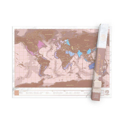 Luckies Of London Scratch Map Rose Gold Travel Edition