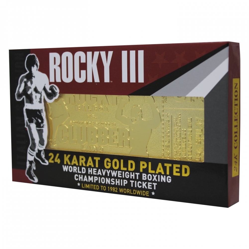 Rocky III Clubber Lang 24K Gold Plated Limited Edition Fight Ticket