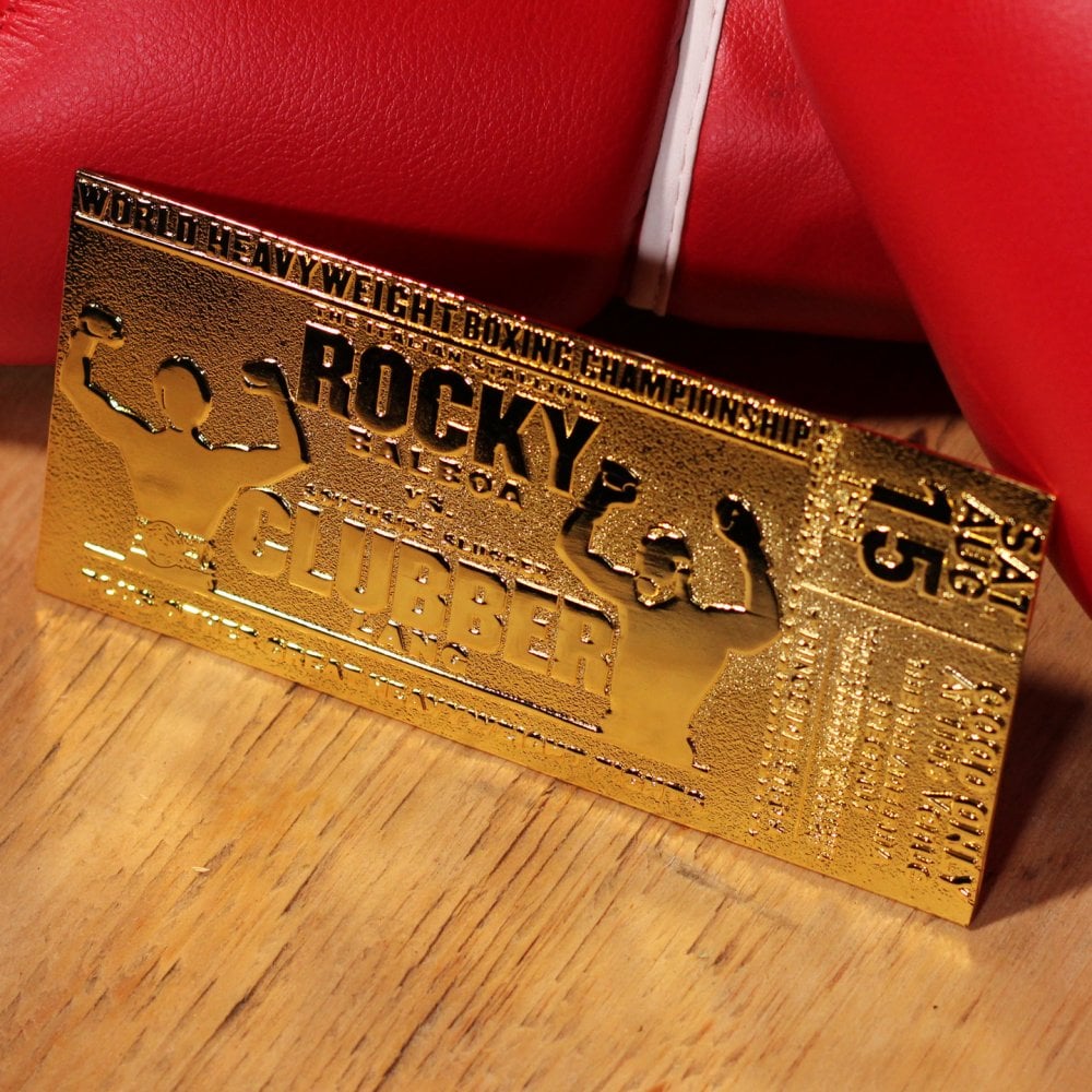 Rocky III Clubber Lang 24K Gold Plated Limited Edition Fight Ticket