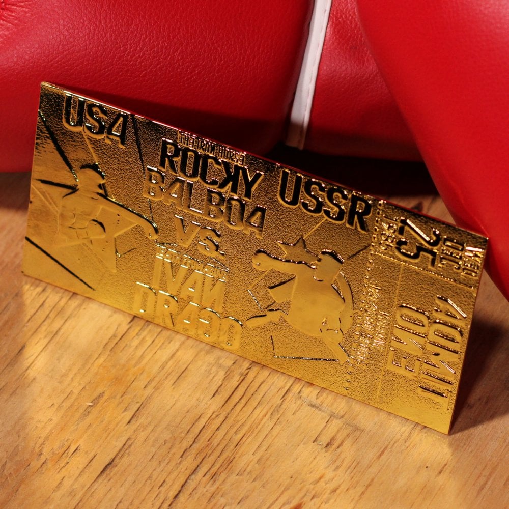 Rocky IV Ivan Drago 24K Gold Plated Limited Edition Fight Ticket