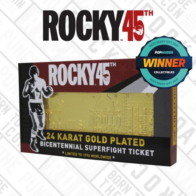 Rocky 45th Anniversary 24K Gold Plated Limited Edition Fight Ticket